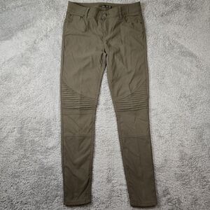 Prana Brenna Pant Moto Slim Straight Leg Stretch Pants Cargo Green Womens 10